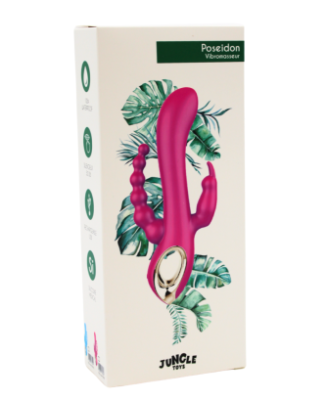 Vibromasseur rabbit  bleu  avec chapelet vibrant 